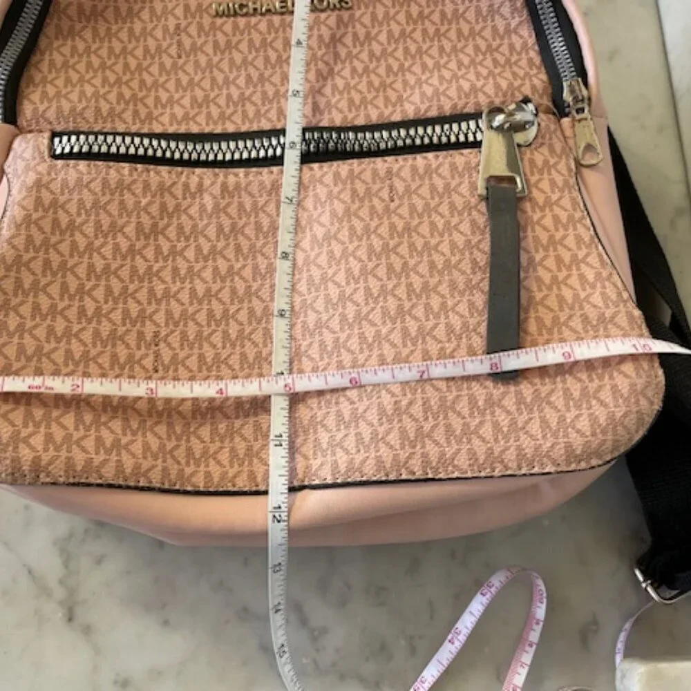 MICHAEL KORS Blush Pink Logo Monogram Backpack - Picture 13 of 16